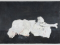 hommage à Lee Jung Seob 2, 2022, mine de plomb, fusain et huile sur papier coréen, 150 x 213 cm
